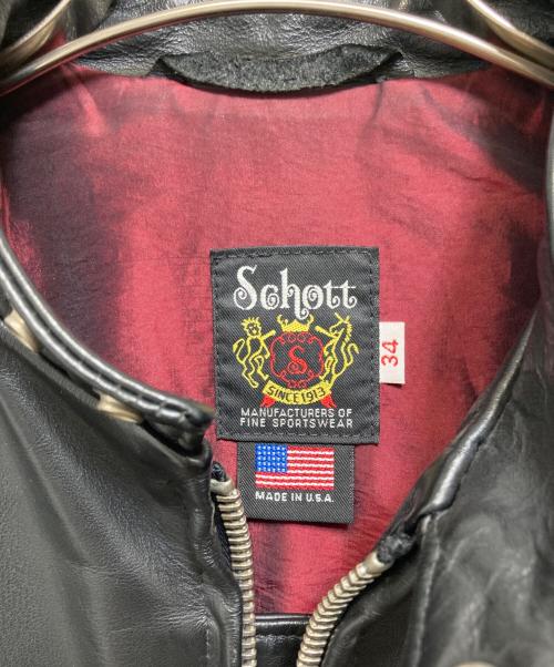 Schott（ショット）Schott (ショット) シングルレザーライダースジャケット ブラック サイズ:34の古着・服飾アイテム