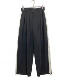 LE CIEL BLEU（ルシェルブルー）の古着「サイドラインパンツ」｜ブラック