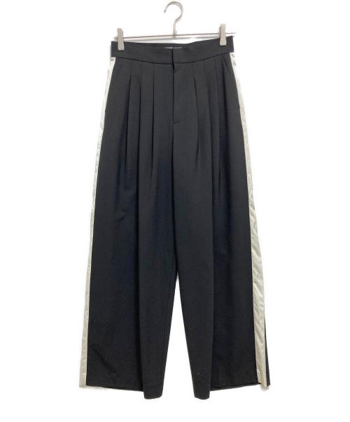 LE CIEL BLEU（ルシェルブルー）LE CIEL BLEU (ルシェルブルー) サイドラインパンツ ブラック サイズ:36の古着・服飾アイテム