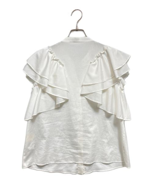 Diagram（ダイアグラム）Diagram (ダイアグラム) フリルノースリブブラウス ホワイト サイズ:Mの古着・服飾アイテム