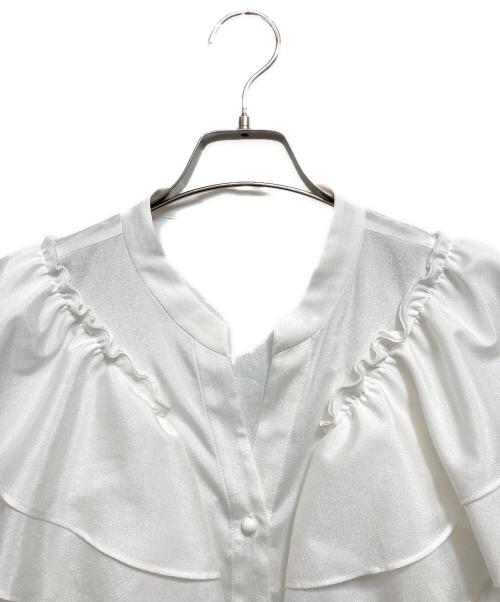 Diagram（ダイアグラム）Diagram (ダイアグラム) フリルノースリブブラウス ホワイト サイズ:Mの古着・服飾アイテム