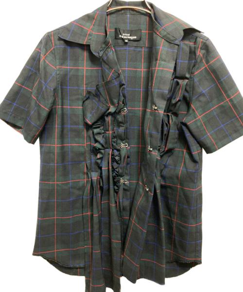 tricot COMME des GARCONS（トリココムデギャルソン）tricot COMME des GARCONS (トリココムデギャルソン) フリルシャツ グリーン サイズ:Mの古着・服飾アイテム