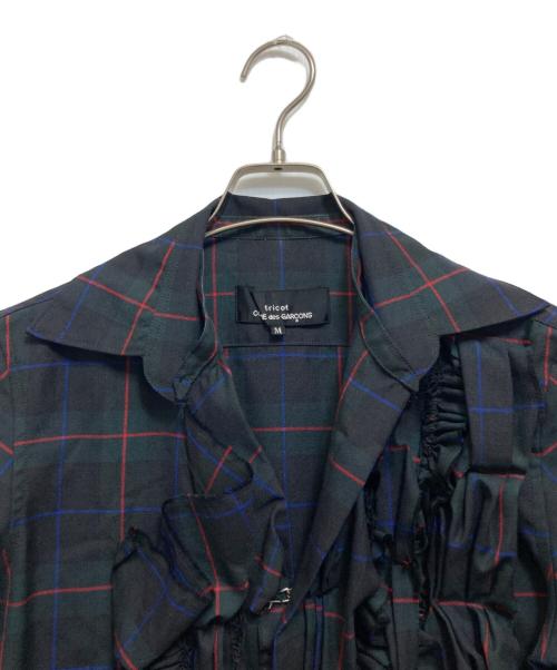 tricot COMME des GARCONS（トリココムデギャルソン）tricot COMME des GARCONS (トリココムデギャルソン) フリルシャツ グリーン サイズ:Mの古着・服飾アイテム