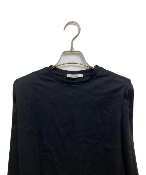 SLOANE（スローン）SLOANE (スローン) コットン コンパクトスーピマポンチ タックショルダーワンピース ブラック サイズ:Mの古着・服飾アイテム