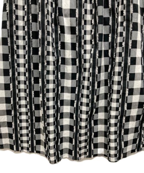 BALLSEY（ボールジィ）BALLSEY (ボールジィ) フリンジギンガムチェック フリルギャザースカート ブラック サイズ:34の古着・服飾アイテム