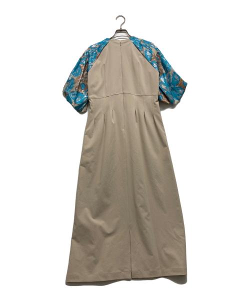 MURAL（ミューラル）MURAL (ミューラル) ジャガードスリーブワンピース ベージュ サイズ:Mの古着・服飾アイテム