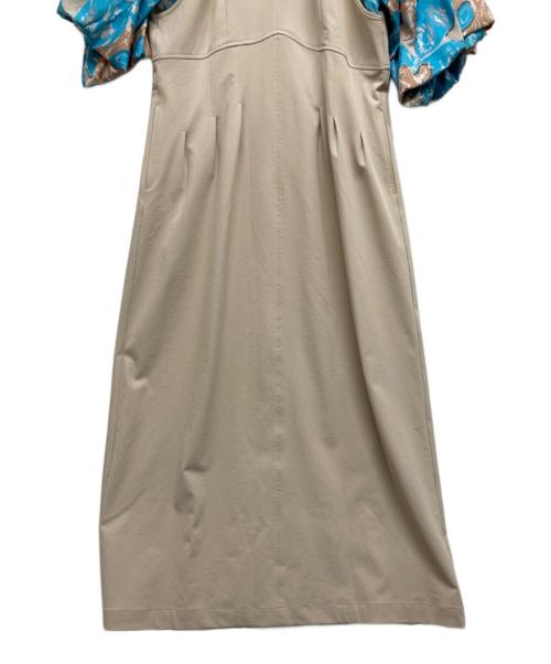 MURAL（ミューラル）MURAL (ミューラル) ジャガードスリーブワンピース ベージュ サイズ:Mの古着・服飾アイテム