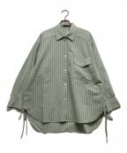 DRESSLAVEドレスレイブ）の古着「ストライプシャツ」｜グリーン