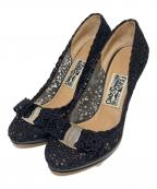 Salvatore Ferragamoサルヴァトーレ フェラガモ）の古着「ヴァラハイヒールレースパンプス」｜ブラック