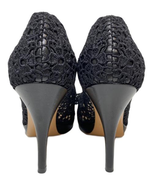 Salvatore Ferragamo（サルヴァトーレ フェラガモ）Salvatore Ferragamo (サルヴァトーレ フェラガモ) ヴァラハイヒールレースパンプス ブラック サイズ:5.5の古着・服飾アイテム