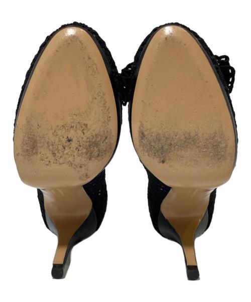 Salvatore Ferragamo（サルヴァトーレ フェラガモ）Salvatore Ferragamo (サルヴァトーレ フェラガモ) ヴァラハイヒールレースパンプス ブラック サイズ:5.5の古着・服飾アイテム