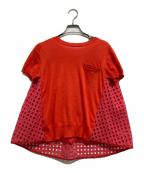 sacaiサカイ）の古着「バック レース 切替 サマー ニット」｜レッド