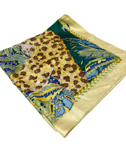 Salvatore Ferragamo（サルヴァトーレ フェラガモ）Salvatore Ferragamo (サルヴァトーレ フェラガモ) シルクスカーフ イエロー×グリーンの古着・服飾アイテム