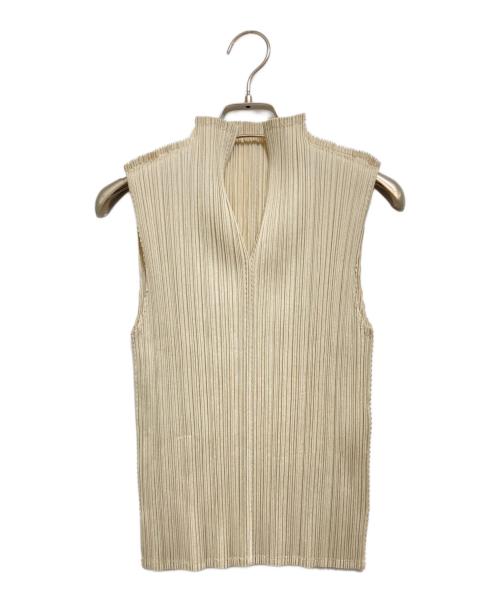 PLEATS PLEASE（プリーツプリーズ）PLEATS PLEASE (プリーツプリーズ) ノースリーブブラウス ベージュ サイズ:4の古着・服飾アイテム
