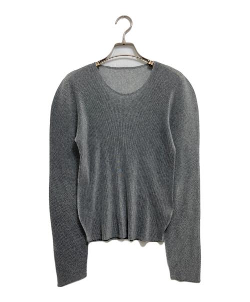 PLEATS PLEASE（プリーツプリーズ）PLEATS PLEASE (プリーツプリーズ) 長袖ブラウス グレー サイズ:3の古着・服飾アイテム