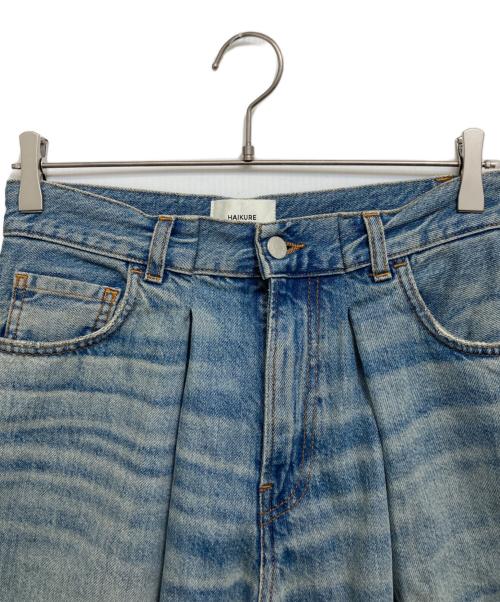 haikure（ハイクル）HAIKURE (ハイクル) DRESSLAVE (ドレスレイブ) ワイドデニムパンツ インディゴ サイズ:W24の古着・服飾アイテム