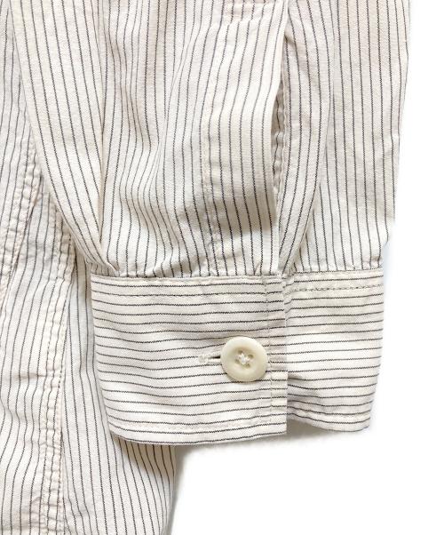 MHL（エムエイチエル）MHL (エムエイチエル) ハーフボタンワイドプルオーバーストライプシャツ スカイブルー サイズ:2の古着・服飾アイテム