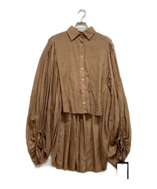KOLOR（カラー）KOLOR (カラー) ドレープシャツ ブラウン サイズ:2の古着・服飾アイテム
