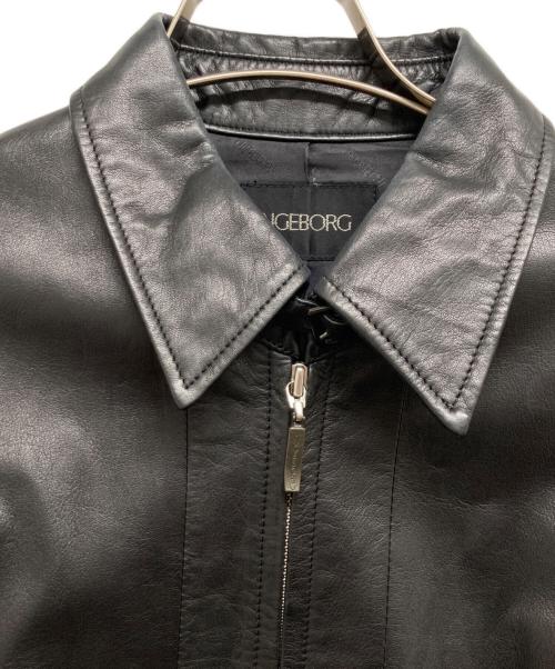 INGEBORG（インゲボルグ）INGEBORG (インゲボルグ) ラムレザージャケット ブラック サイズ:Mの古着・服飾アイテム