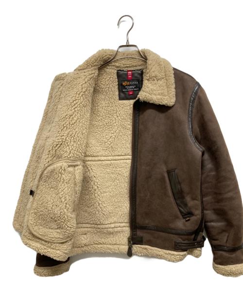 ALPHA INDUSTRIES（アルファインダストリーズ）ALPHA INDUSTRIES (アルファインダストリーズ) フェイクムートンジャケット ブラウン サイズ:MEDIUMの古着・服飾アイテム