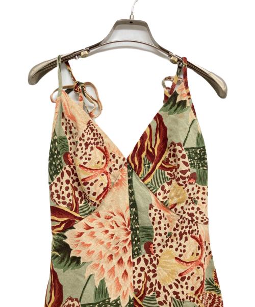 KEITA MARUYAMA（ケイタマルヤマ）KEITA MARUYAMA (ケイタマルヤマ) 花柄ノースリーブリネンワンピース グリーン サイズ:Sの古着・服飾アイテム