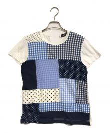 tricot COMME des GARCONS（トリココムデギャルソン）の古着「パッチワーク半袖シャツ」｜スカイブルー