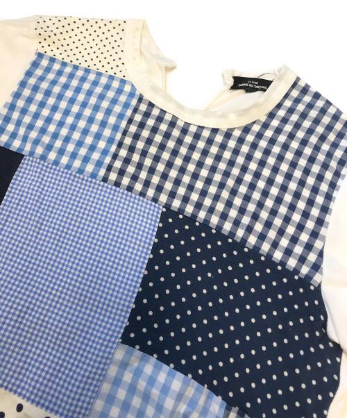tricot COMME des GARCONS（トリココムデギャルソン）tricot COMME des GARCONS (トリココムデギャルソン) パッチワーク半袖シャツ スカイブルー サイズ:Mの古着・服飾アイテム