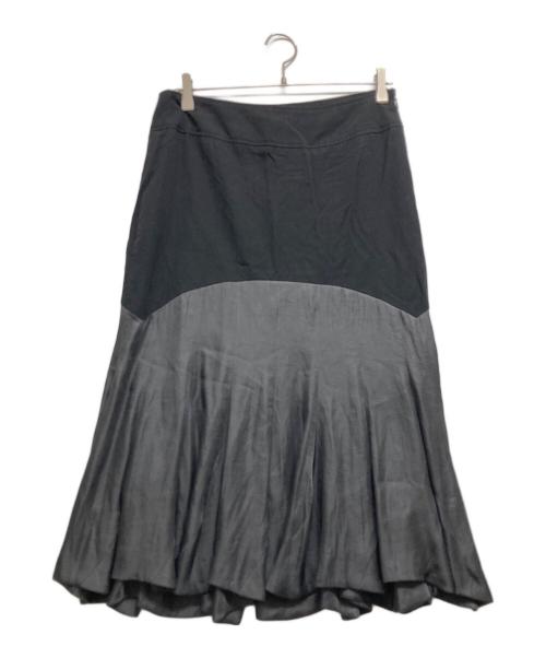 ISSEY MIYAKE（イッセイミヤケ）ISSEY MIYAKE (イッセイミヤケ) ウールポリ切替スカート　IM51FG015 ブラック サイズ:3の古着・服飾アイテム