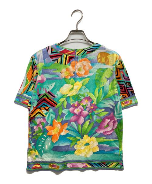 LEONARD（レオナール）LEONARD (レオナール) 総柄カットソー グリーン サイズ:Lの古着・服飾アイテム