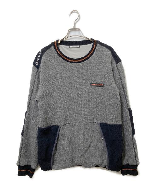 MARK&LONA（マークアンドロナ）MARK&LONA (マークアンドロナ) ボア切替ニット グレー サイズ:48の古着・服飾アイテム