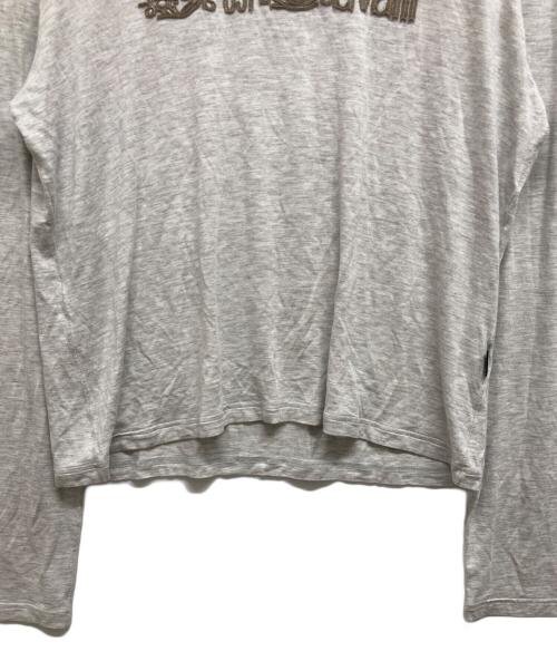 JUST CAVALLI（ジャストカヴァリ）JUST CAVALLI (ジャストカヴァリ) ダメージ加工ロングカットソー グレー サイズ:XXXLの古着・服飾アイテム