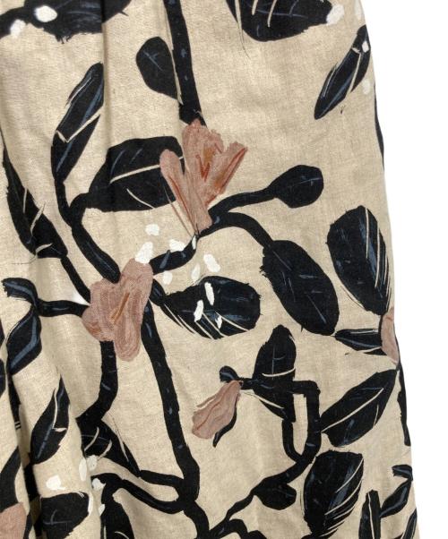 KAGURE（カグレ）kagure (カグレ) コットンリネンプリントイージーパンツ ブラウン サイズ:FREEの古着・服飾アイテム