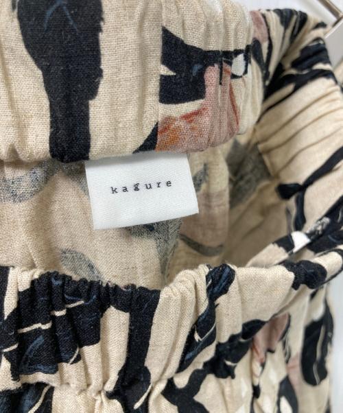 KAGURE（カグレ）kagure (カグレ) コットンリネンプリントイージーパンツ ブラウン サイズ:FREEの古着・服飾アイテム