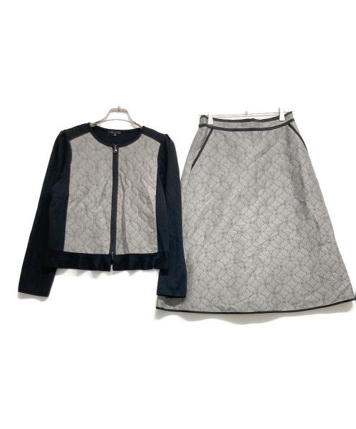 TO BE CHIC（トゥービーシック）TO BE CHIC (トゥービーシック) タイル柄マトラッセセットアップ ブラック サイズ:40の古着・服飾アイテム