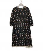 Sally Scottサリースコット）の古着「花刺繍ワンピース」｜ブラック
