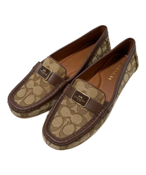 COACH（コーチ）COACH (コーチ) モナ ドライバーシグネチャージャガード ブラウン サイズ:8の古着・服飾アイテム