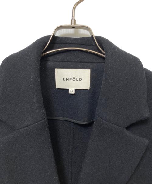 ENFOLD（エンフォルド）ENFOLD (エンフォルド) WOダブルフェイス立体ポケットコート ネイビー サイズ:36の古着・服飾アイテム