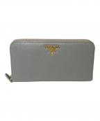 PRADAプラダ）の古着「サフィアーノレザー長財布」｜ライトグレー