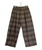 is-nessイズネス）の古着「チェックパンツ」｜ブラウン