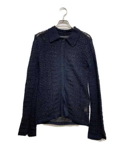 anuke（アンヌーク）anuke (アンヌーク) anuke Mix Knit Shirts ネイビー サイズ:Fの古着・服飾アイテム