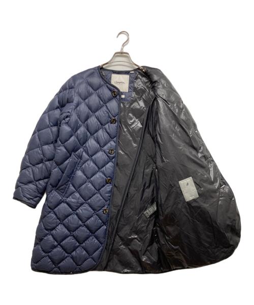Gymphlex（ジムフレックス）Gymphlex (ジムフレックス) ハンドキルトダウン ノーカラーコート ネイビー サイズ:12の古着・服飾アイテム