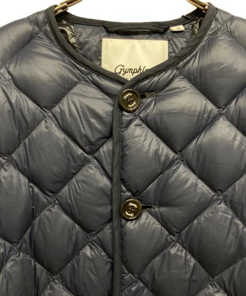 Gymphlex（ジムフレックス）Gymphlex (ジムフレックス) ハンドキルトダウン ノーカラーコート ネイビー サイズ:12の古着・服飾アイテム