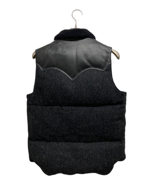 Rocky Mountain FeatherBed（ロッキーマウンテンフェザーベッド）Rocky Mountain FeatherBed (ロッキーマウンテンフェザーベッド) レザー切替ダウンベスト ブラック サイズ:38の古着・服飾アイテム