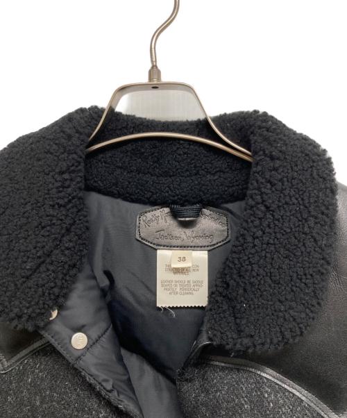 Rocky Mountain FeatherBed（ロッキーマウンテンフェザーベッド）Rocky Mountain FeatherBed (ロッキーマウンテンフェザーベッド) レザー切替ダウンベスト ブラック サイズ:38の古着・服飾アイテム