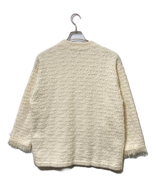 allureville（アルアバイル）allureville (アルアバイル) ブークレージャガードニットジャケット アイボリー サイズ:Mの古着・服飾アイテム