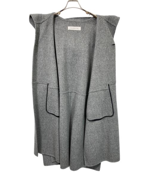 GALERIE VIE（ギャルリーヴィー）GALERIE VIE (ギャルリーヴィー) ダブルフェイスフーデットロングジレ グレー サイズ:Fの古着・服飾アイテム