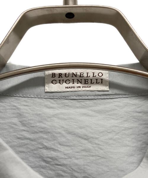 BRUNELLO CUCINELLI（ブルネロクチネリ）BRUNELLO CUCINELLI (ブルネロクチネリ) フリルノースリーブブラウス ブルー サイズ:XSの古着・服飾アイテム