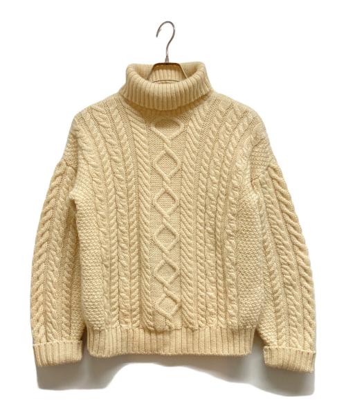 GUERNSEY WOOLLENS（ガンジーウーレンズ）GUERNSEY WOOLLENS (ガンジーウーレンズ) ウールニット ベージュ サイズ:Sの古着・服飾アイテム