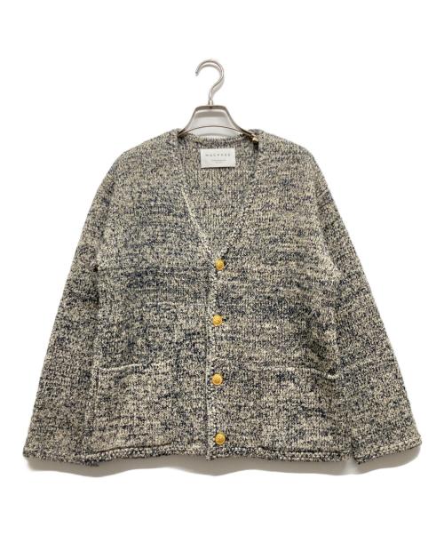MACPHEE（マカフィー）MACPHEE (マカフィー) ウールナイロンツイード Vネックカーディガン グレー サイズ:Sの古着・服飾アイテム