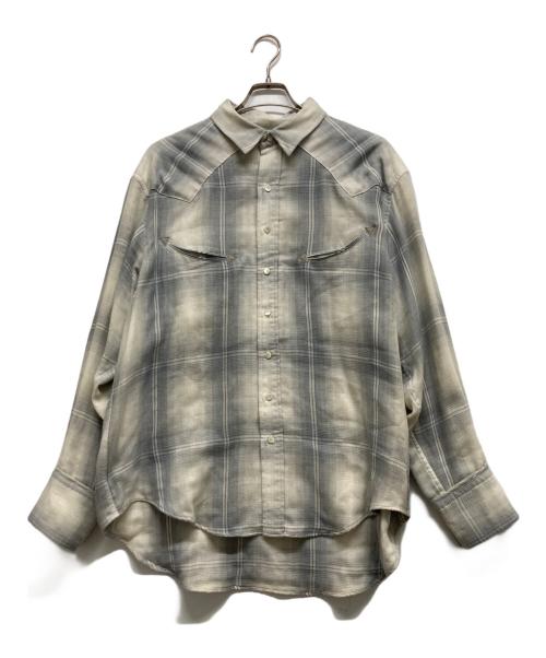 seven by seven（セブンバイセブン）SEVEN BY SEVEN (セブンバイセブン) L Sラメウエスタンシャツ ホワイト サイズ:Mの古着・服飾アイテム